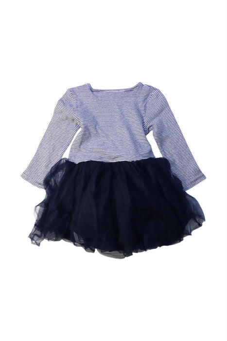 A Navy Long Sleeve Dresses from Seed in size 12-18M for girl. (Back View)
