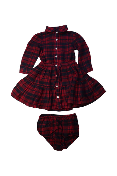 A Red Long Sleeve Dresses from Ralph Lauren in size 6-12M for girl. (Front View)