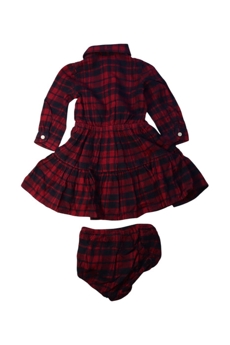 A Red Long Sleeve Dresses from Ralph Lauren in size 6-12M for girl. (Back View)