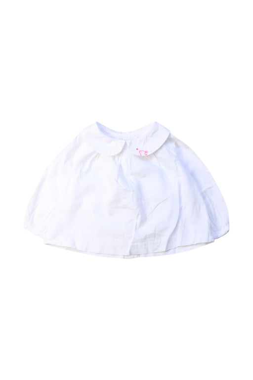 A White Long Sleeve Tops from Jacadi in size 12-18M for girl. (Front View)