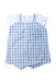 A Blue Short Sleeve Rompers from Petit Bateau in size 6-12M for girl. (Back View)