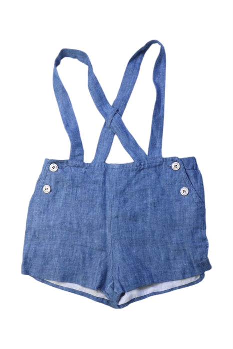 A Blue Overall Shorts from Nanos in size 12-18M for boy. (Front View)