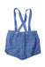 A Blue Overall Shorts from Nanos in size 12-18M for boy. (Back View)