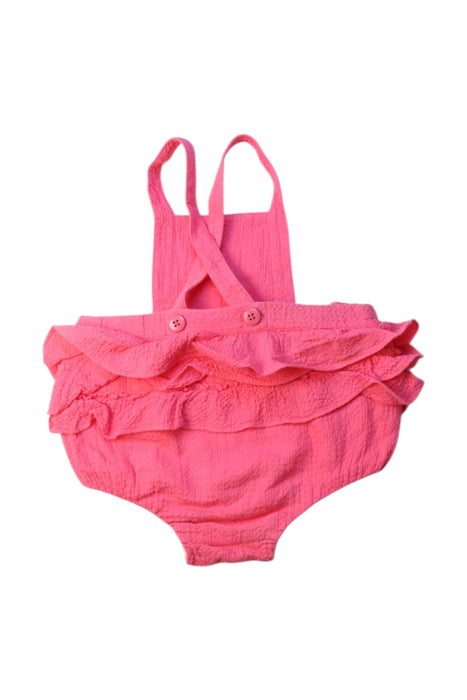A Pink Sleeveless Rompers from Nanos in size 12-18M for girl. (Back View)