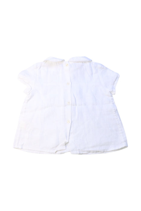 A White Short Sleeve Tops from Nanos in size 2T for girl. (Back View)