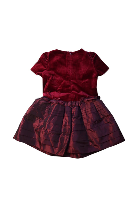 A Burgundy Short Sleeve Dresses from Nicholas & Bears in size 12-18M for girl. (Back View)