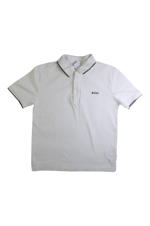 A White Short Sleeve Polos from Boss in size 10Y for boy. (Front View)