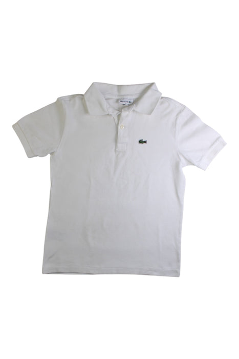 A White Short Sleeve Polos from Lacoste in size 10Y for boy. (Front View)