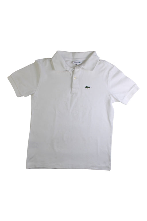 A White Short Sleeve Polos from Lacoste in size 10Y for boy. (Front View)
