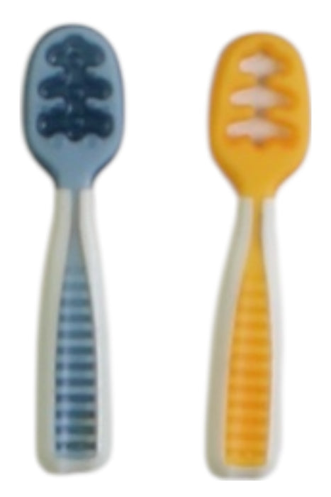 A Blue Utensils & Containers from NumNum in size Newborn for neutral. (Back View)