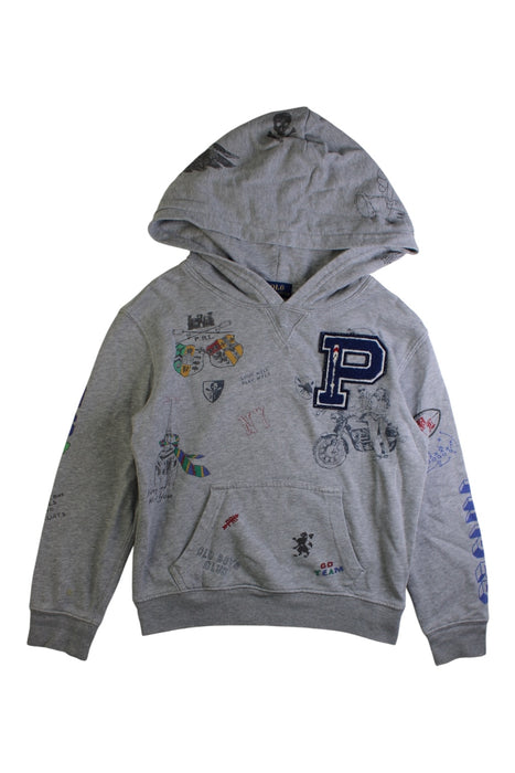 A Grey Hooded Sweatshirts from Polo Ralph Lauren in size 6T for boy. (Front View)