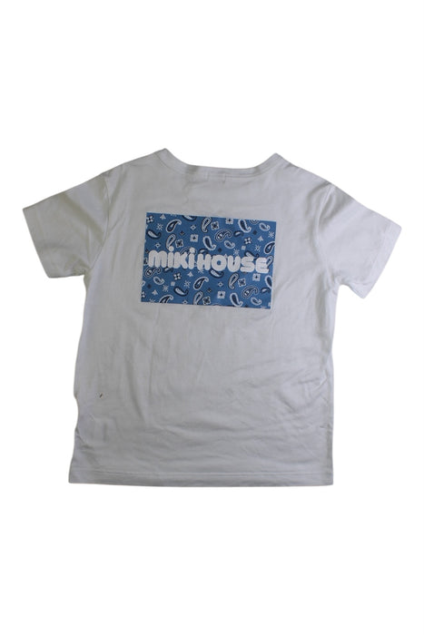 A White Short Sleeve T Shirts from Miki House in size 5T for boy. (Back View)