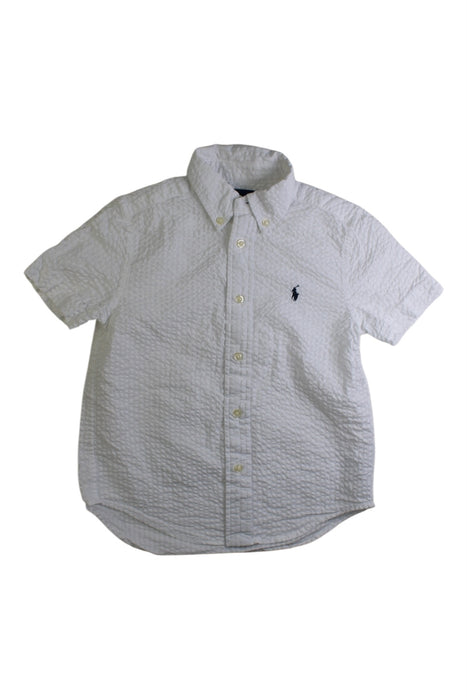 A White Short Sleeve Shirts from Polo Ralph Lauren in size 5T for boy. (Front View)