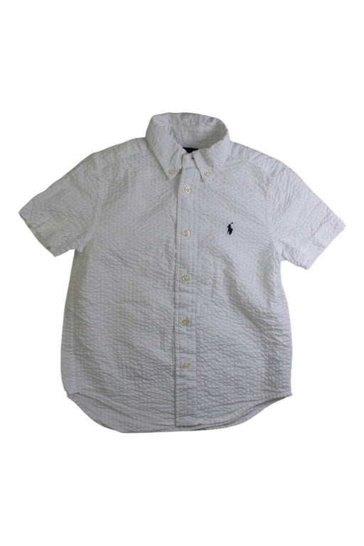A White Short Sleeve Shirts from Polo Ralph Lauren in size 5T for boy. (Front View)