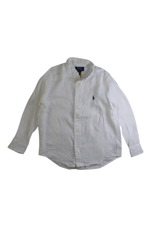 A White Long Sleeve Shirts from Polo Ralph Lauren in size 5T for boy. (Front View)