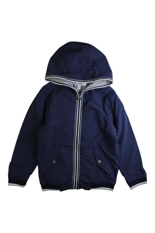 A Navy Puffer/Quilted Jackets from Tartine et Chocolat in size 6T for boy. (Front View)