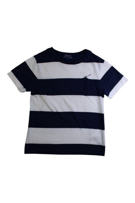A Navy Short Sleeve T Shirts from Polo Ralph Lauren in size 5T for boy. (Front View)