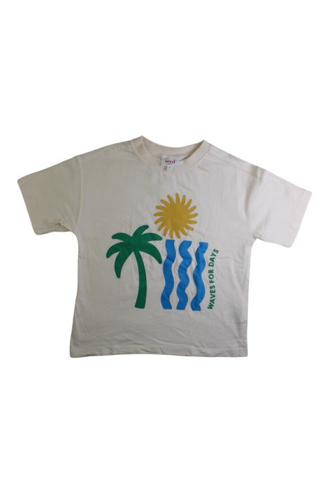 A Beige Short Sleeve T Shirts from Seed in size 5T for boy. (Front View)