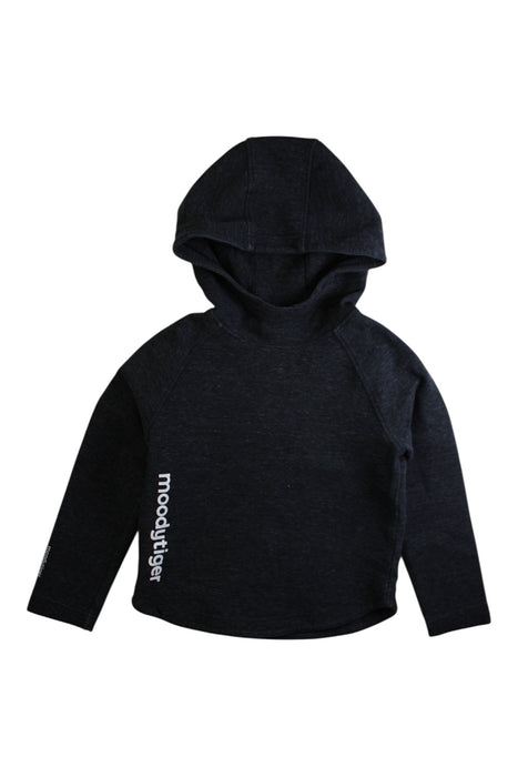 A Black Hooded Sweatshirts from Moody Tiger in size 6T for boy. (Front View)