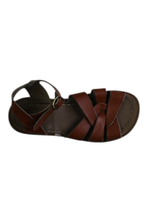 A Brown Sandals from Salt-Water in size 6T for girl. (Front View)