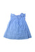 A Blue Sleeveless Dresses from Jacadi in size 2T for girl. (Front View)