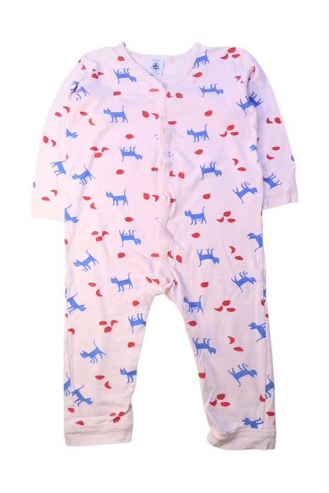 A Pink Onesies from Petit Bateau in size 2T for neutral. (Front View)