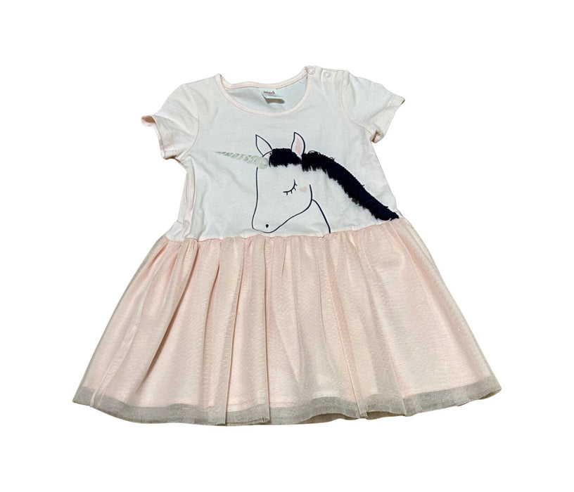 A Pink Short Sleeve Dresses from Seed in size 18-24M for girl. (Front View)