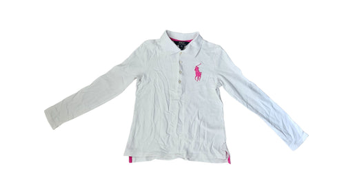 A White Long Sleeve Polos from Polo Ralph Lauren in size 8Y for girl. (Front View)