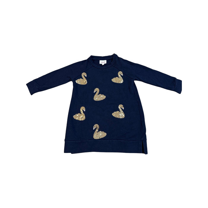 A Navy Sweater Dresses from Seed in size 2T for girl. (Front View)