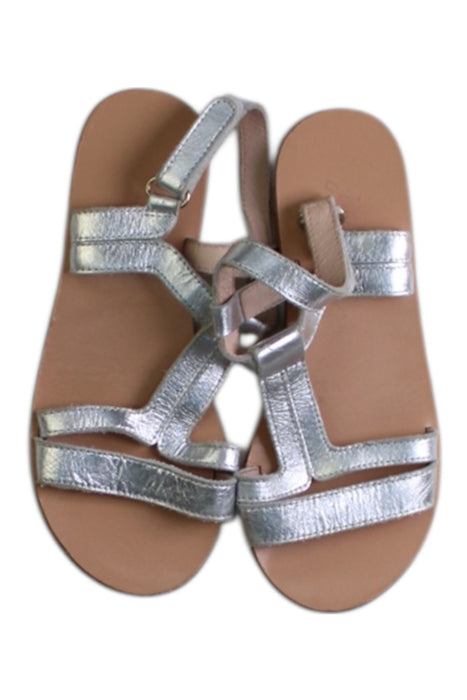 A Silver Sandals from Jacadi in size 6T for girl. (Back View)