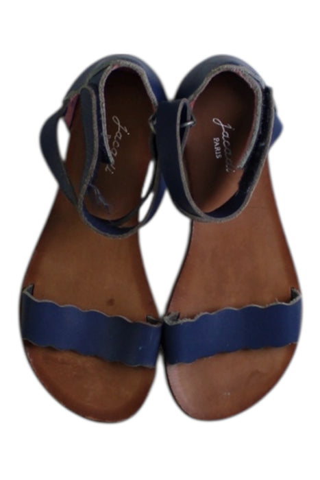A Blue Sandals from Jacadi in size 6T for girl. (Back View)