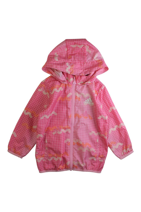 A Pink Rain Jackets from Adidas in size 2T for girl. (Front View)