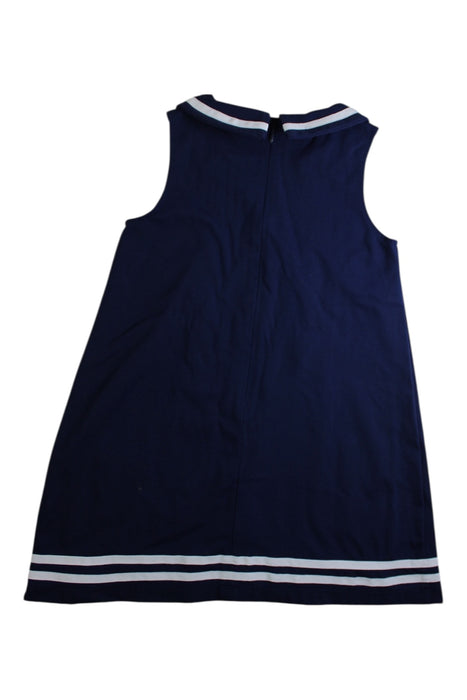 A Navy Sleeveless Dresses from Chickeeduck in size 5T for girl. (Back View)
