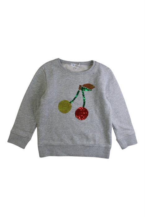 A Grey Crewneck Sweatshirts from Global  Work in size 8Y for girl. (Front View)
