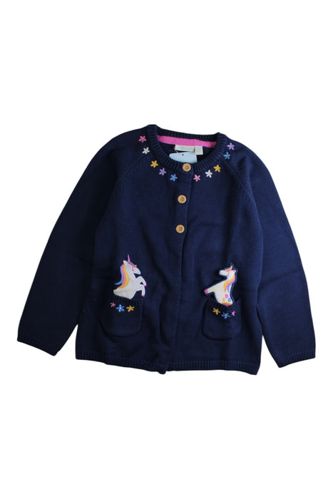 A Navy Cardigans from Jojo Maman Bébé in size 6T for girl. (Front View)