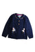 A Navy Cardigans from Jojo Maman Bébé in size 6T for girl. (Front View)