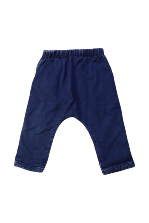 A Navy Jeans from Petit Bateau in size 6-12M for boy. (Front View)