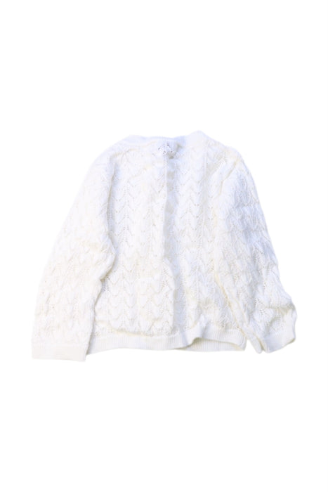 A White Cardigans from Cyrillus in size 6-12M for girl. (Back View)