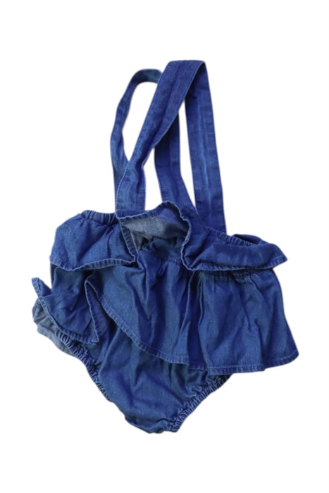 A Blue Overall Shorts from Country Road in size 6-12M for girl. (Back View)