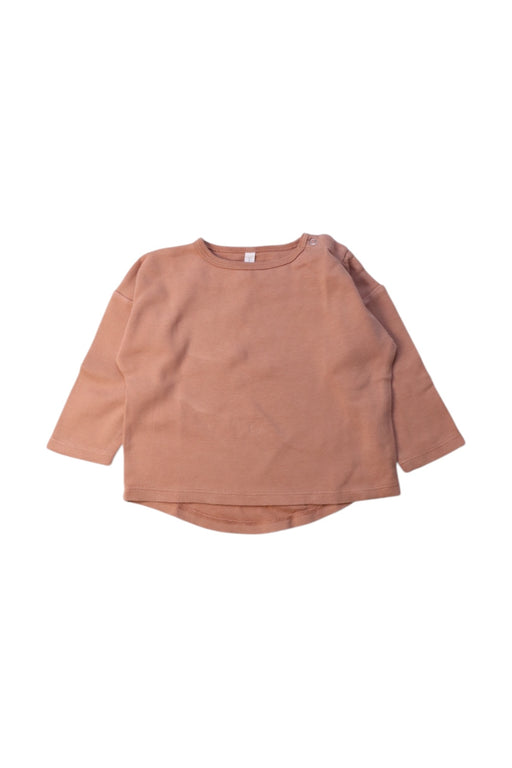 A Brown Long Sleeve Tops from Quincy Mae in size 12-18M for neutral. (Front View)