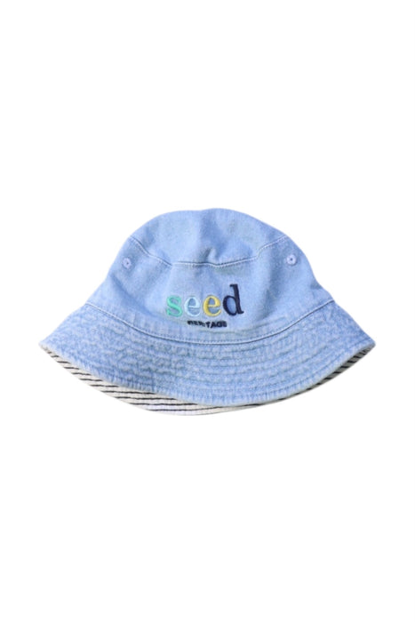A Blue Sun Hats from Seed in size 12-18M for boy. (Front View)