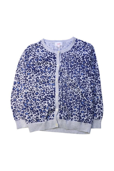 A Blue Cardigans from Seed in size 6T for girl. (Front View)