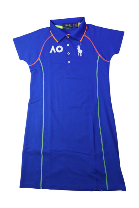 A Blue Short Sleeve Dresses from Polo Ralph Lauren in size 7Y for girl. (Front View)