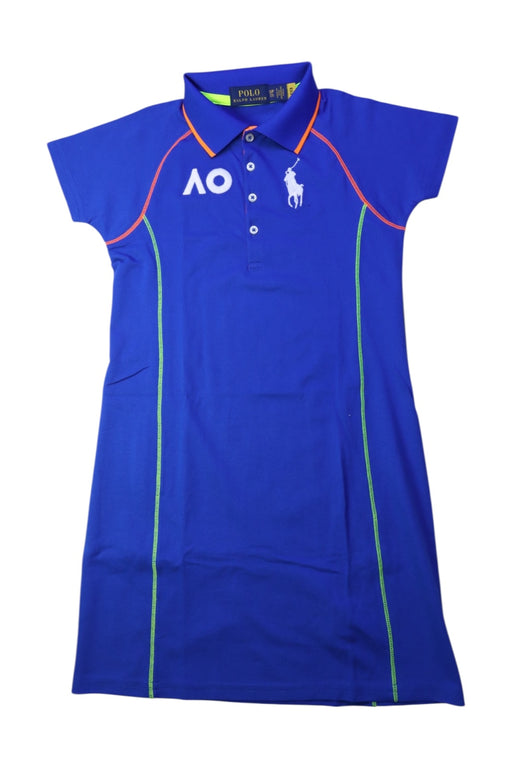 A Blue Short Sleeve Dresses from Polo Ralph Lauren in size 7Y for girl. (Front View)