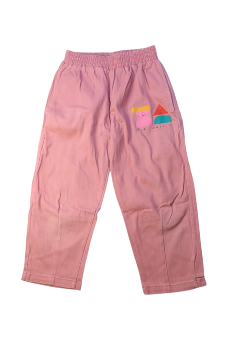 A Pink Casual Pants from Bobo Choses in size 6T for girl. (Front View)