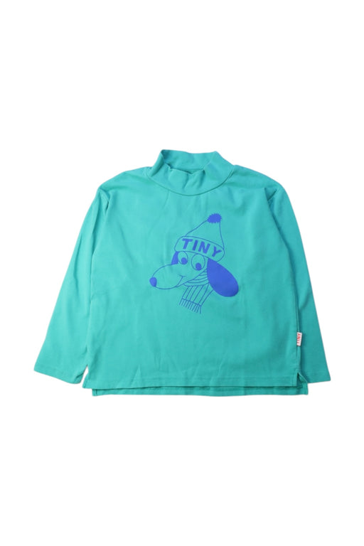 A Teal Long Sleeve Tops from Tinycottons in size 4T for neutral. (Front View)