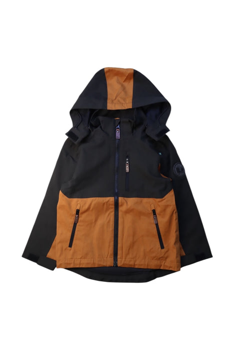 A Black Rain Jackets from Lindberg in size 4T for neutral. (Front View)