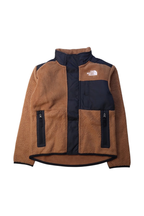 A Brown Puffer/Quilted Jackets from The North Face in size 6T for neutral. (Front View)