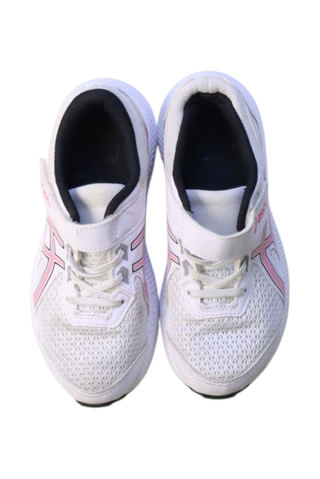 A White Sneakers from ASICS in size 7Y for girl. (Back View)