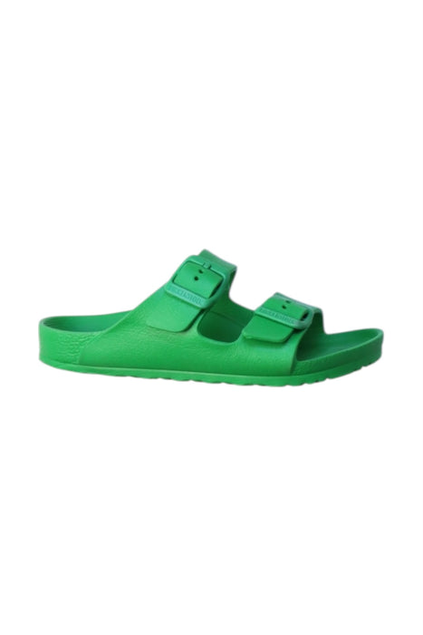 A Green Sandals from Birkenstock in size 5T for neutral. (Front View)